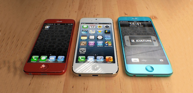 Realistas Prototipos Del Iphone Mini Y Del Iphablet En Rojo Y Azul