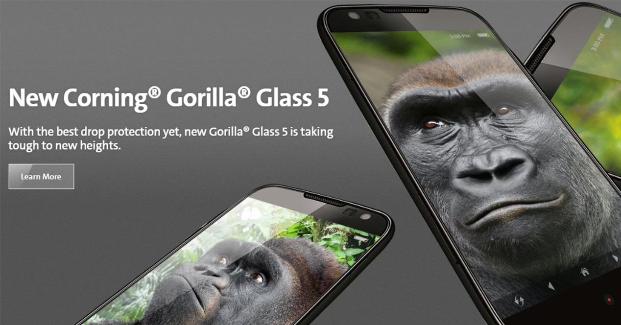 Anuncio oficial de cristal Gorilla Glass 5