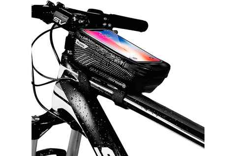 ENONEO Soporte Movil Bicicleta Impermeable Universal Soporte Moto Movil con  Cubierta de Lluvia Soporte Movil Manillar Bolsa Telefono Bicicleta hasta