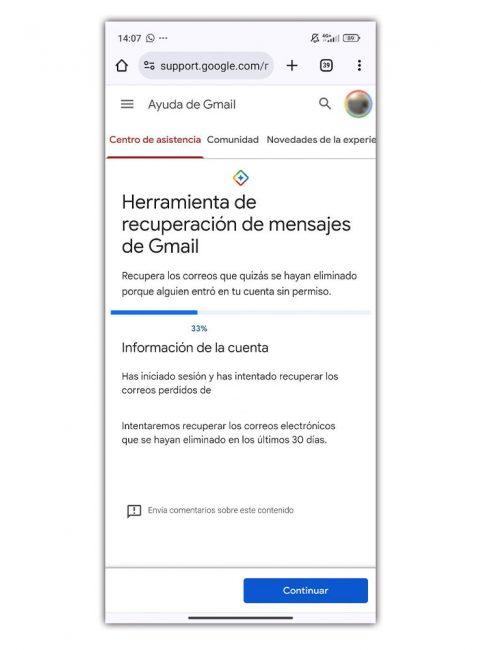 Recuperar correos borrados Gmail
