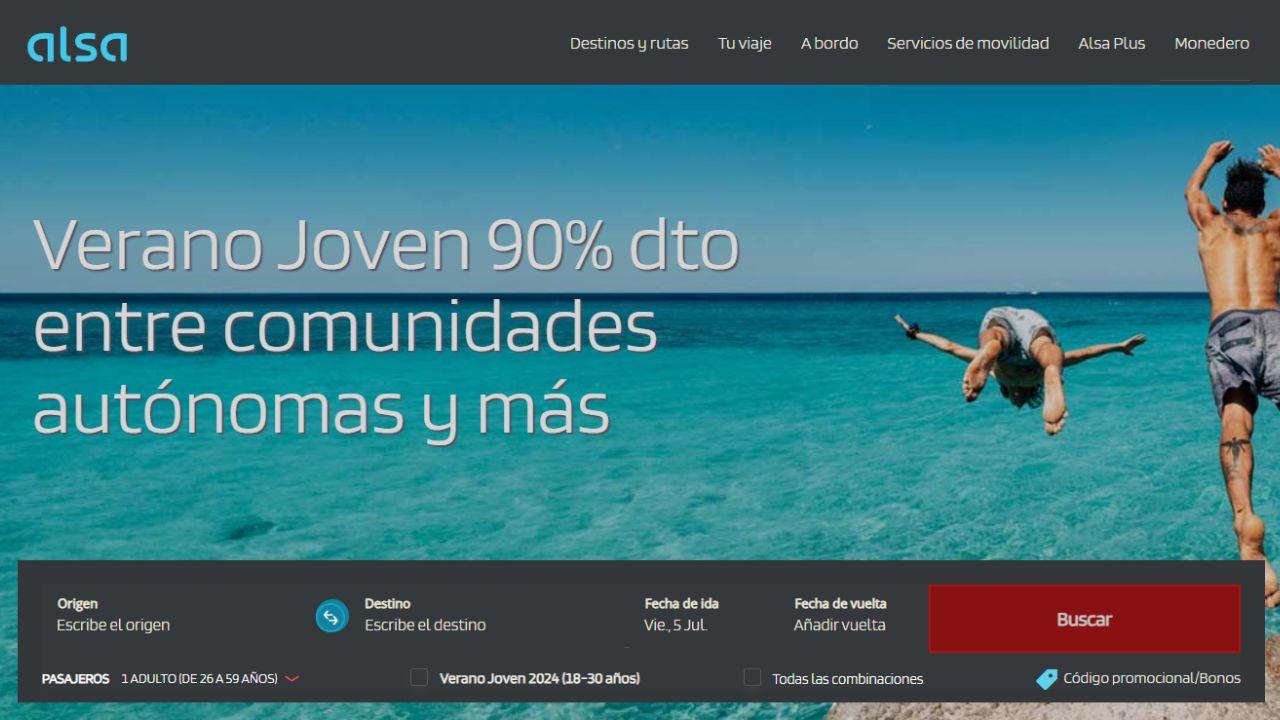 Alsa descuento joven verano espana