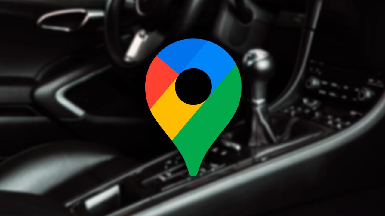 google maps logotipo con interior coche